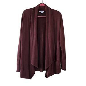 Athleta Pranayama Wrap Cardigan Womens Size XS Brown Modal Open Front